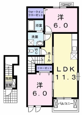 エスペランサ浜の宮IIの物件間取画像